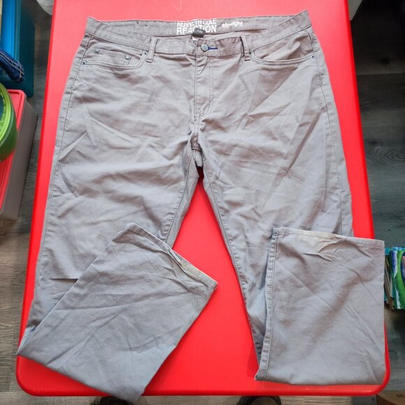 Kenneth Cole Reaction casual pants straight grey men's size 38x32 - Picture 1 of 10